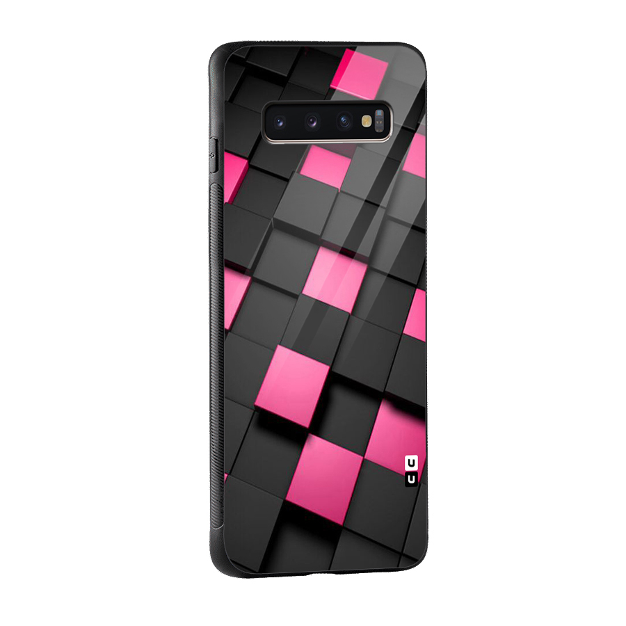 Blocks Diagonal Glass Back Case for Galaxy S10 Plus