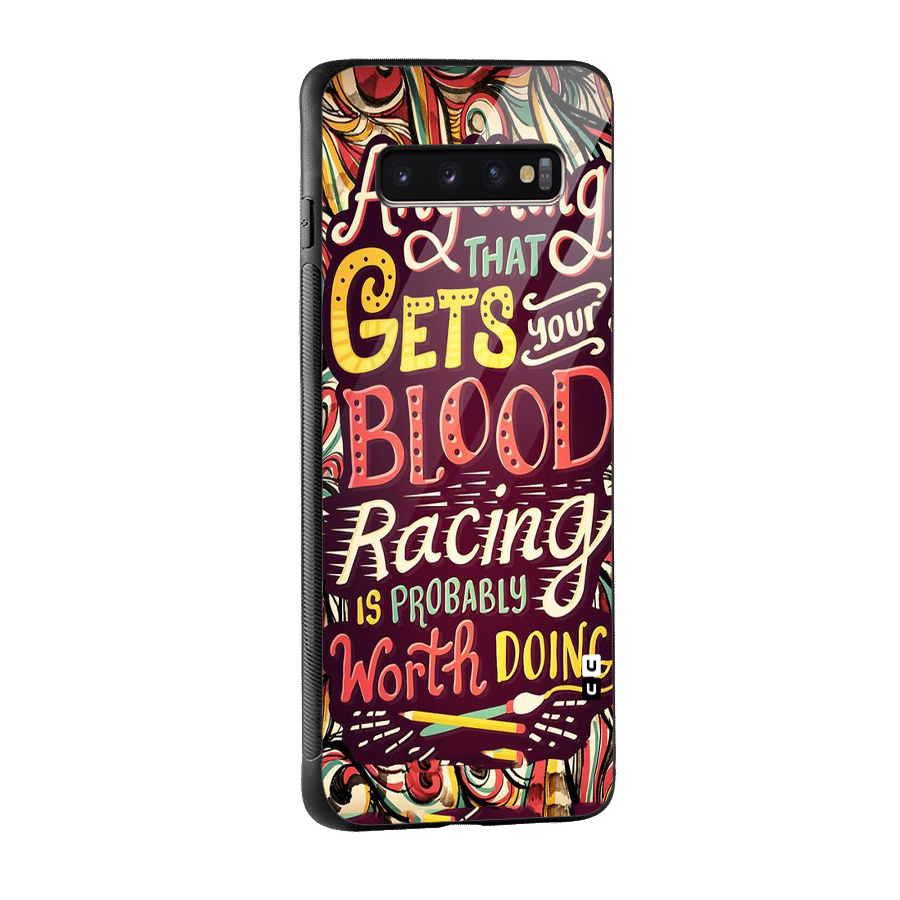 Blood Racing Glass Back Case for Galaxy S10 Plus