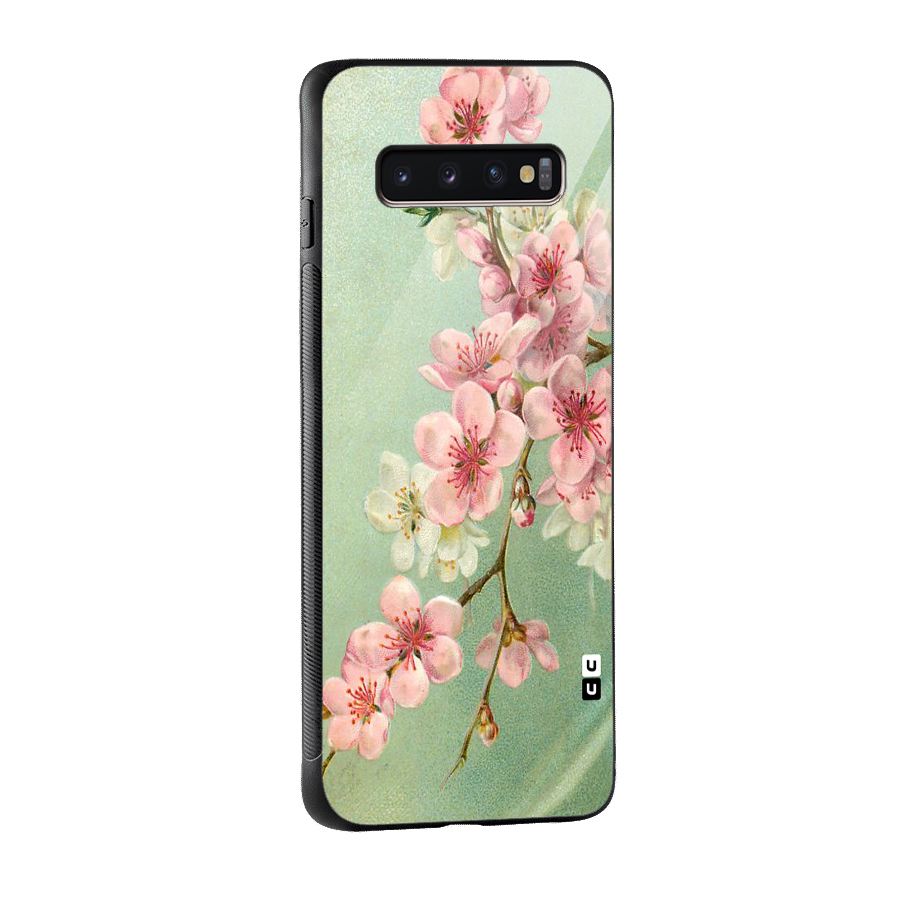 Blossom Cherry Design Glass Back Case for Galaxy S10 Plus