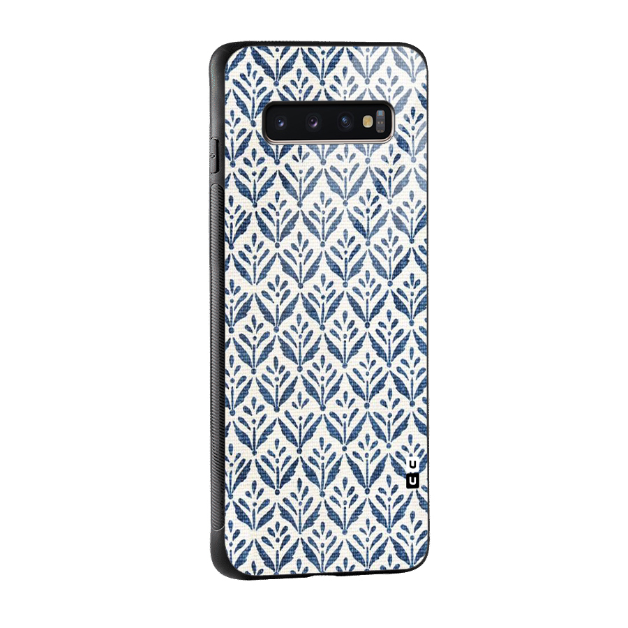 Blue Leaf Glass Back Case for Galaxy S10 Plus