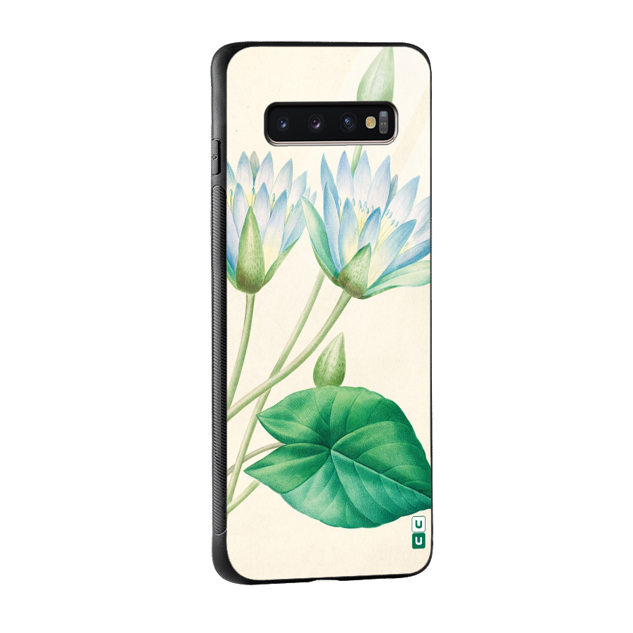 Blue Lotus Glass Back Case for Galaxy S10 Plus