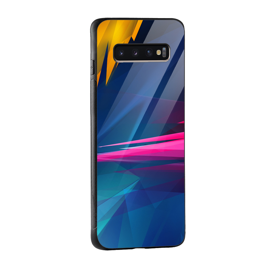 Blue Red Abstract Glass Back Case for Galaxy S10 Plus