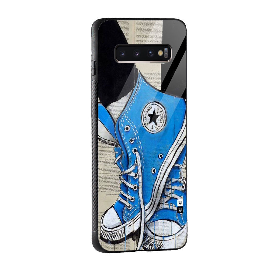 Blue Shoes Glass Back Case for Galaxy S10 Plus