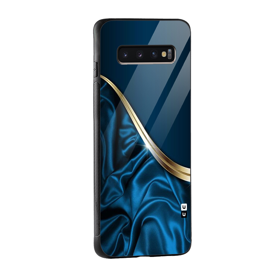 Blue Smooth Flow Glass Back Case for Galaxy S10 Plus