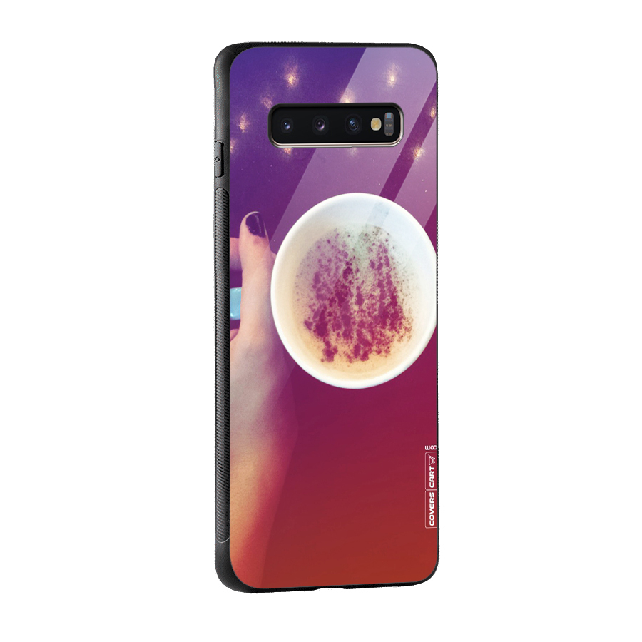 Bokeh Coffee Mug Glass Back Case for Galaxy S10 Plus