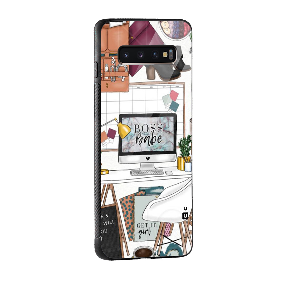 Boss Babe Glass Back Case for Galaxy S10 Plus