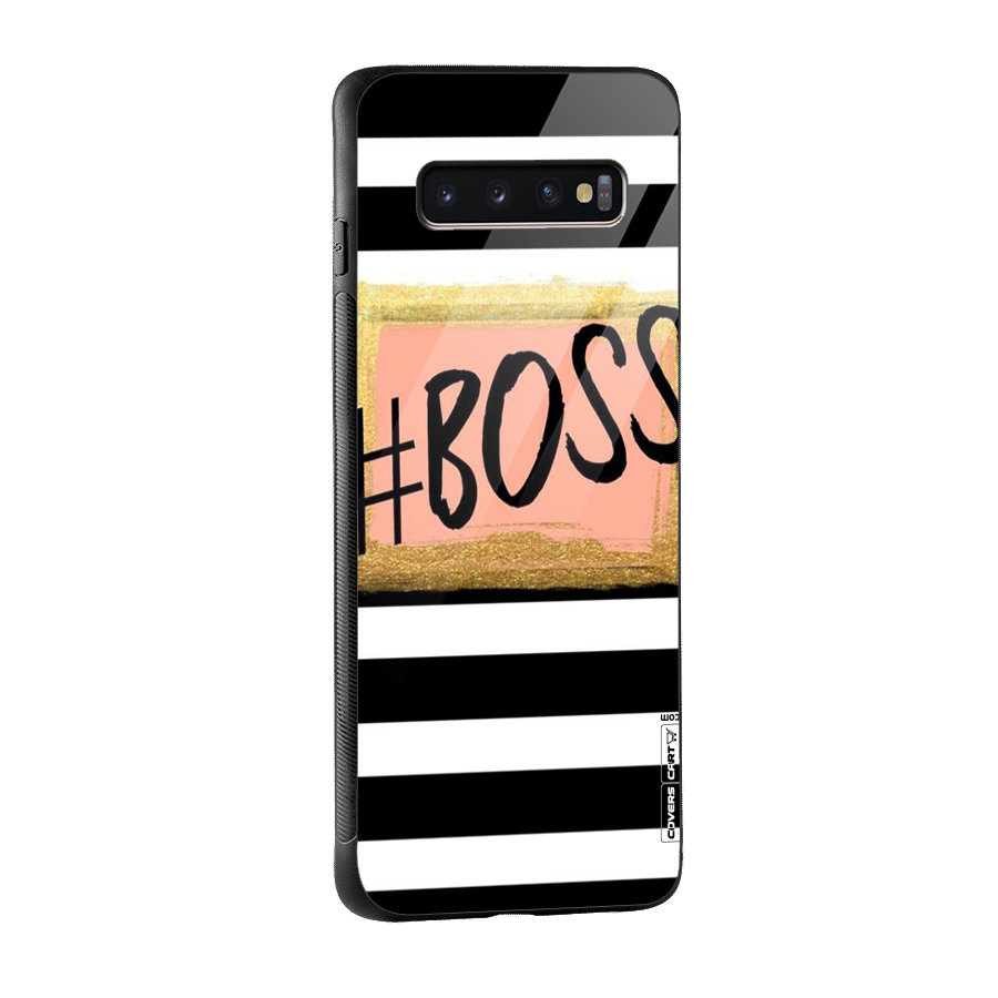 Boss Stripes Glass Back Case for Galaxy S10 Plus