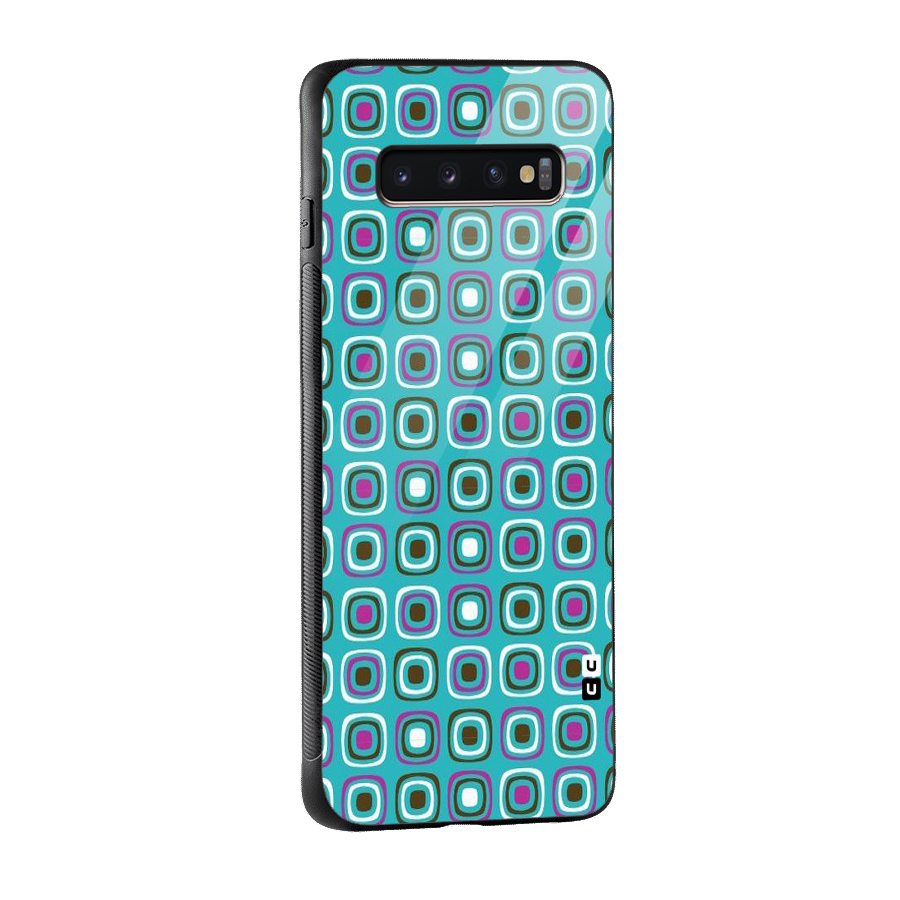 Boxes Tiny Pattern Glass Back Case for Galaxy S10 Plus