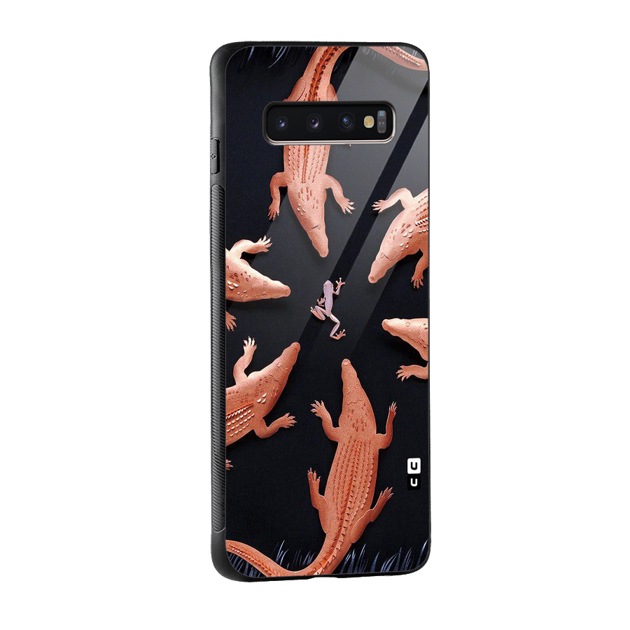 Brave Frog Glass Back Case for Galaxy S10 Plus