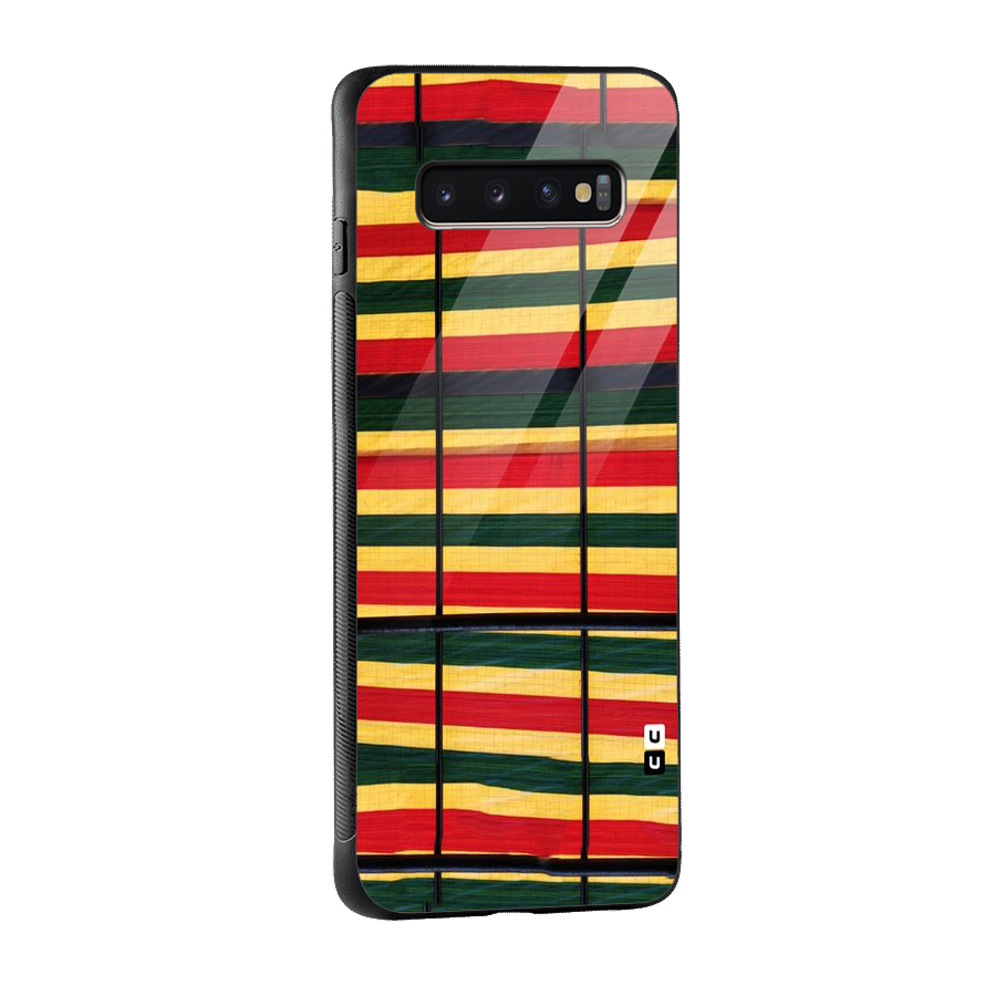 Bright Colors Lines Glass Back Case for Galaxy S10 Plus