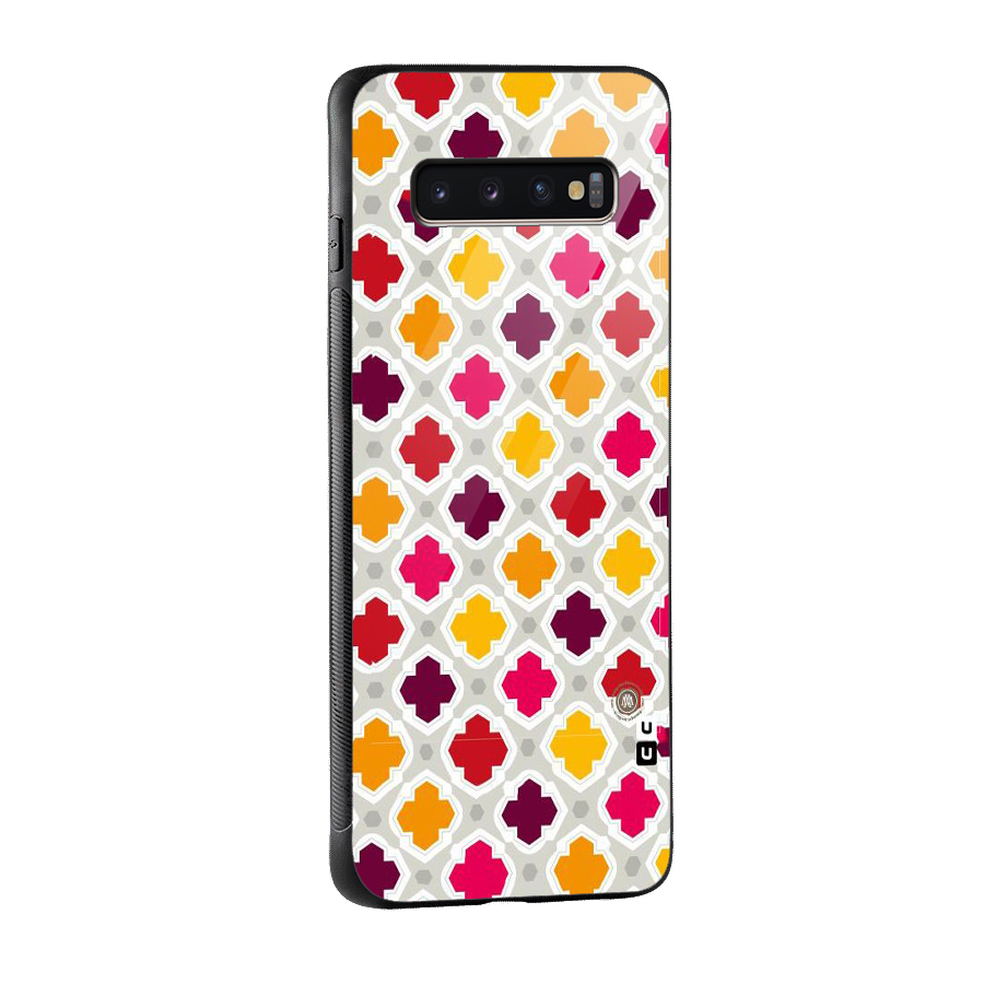 Bright Pattern Glass Back Case for Galaxy S10 Plus