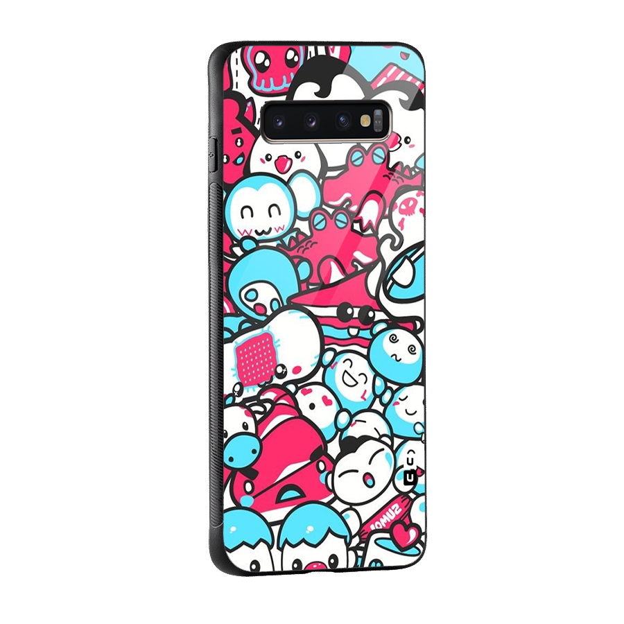 Bunny Quirk Glass Back Case for Galaxy S10 Plus