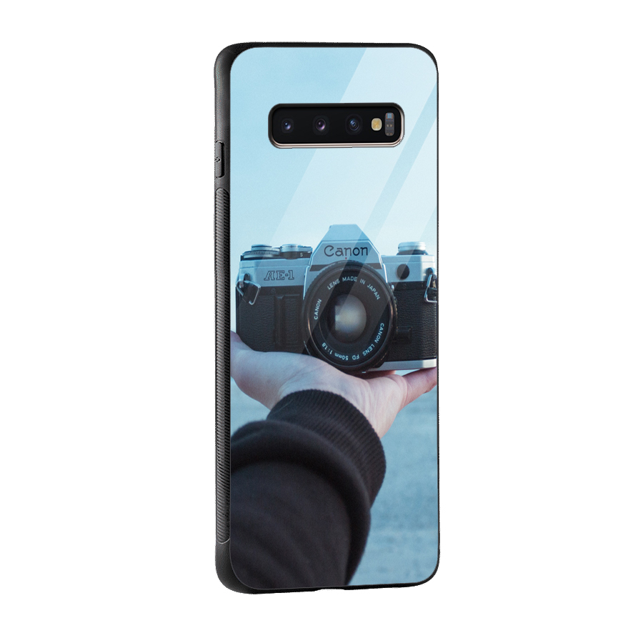 Camera in Hand Glass Back Case for Galaxy S10 Plus
