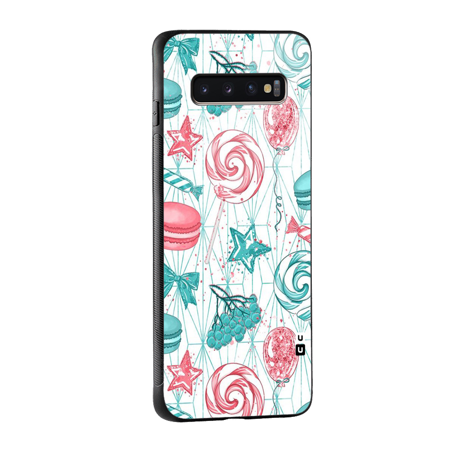 Candies And Macroons Glass Back Case for Galaxy S10 Plus