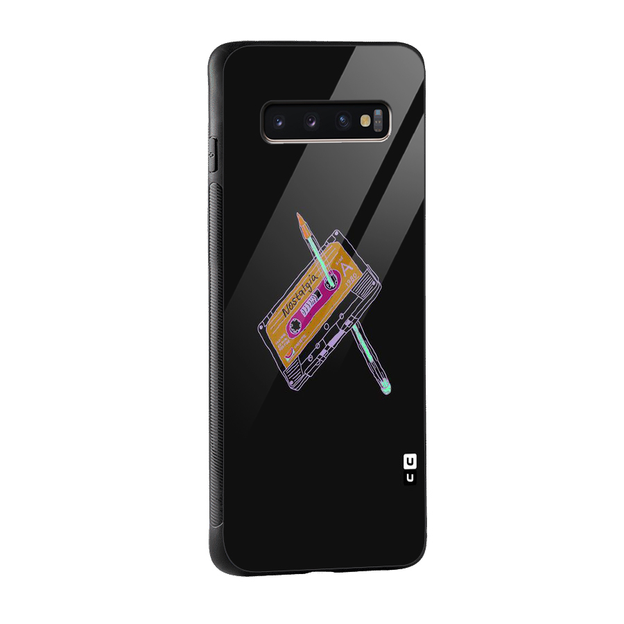 Casette Nostalgia Glass Back Case for Galaxy S10 Plus