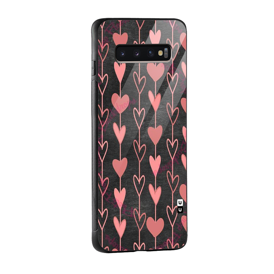 Chain Of Hearts Glass Back Case for Galaxy S10 Plus