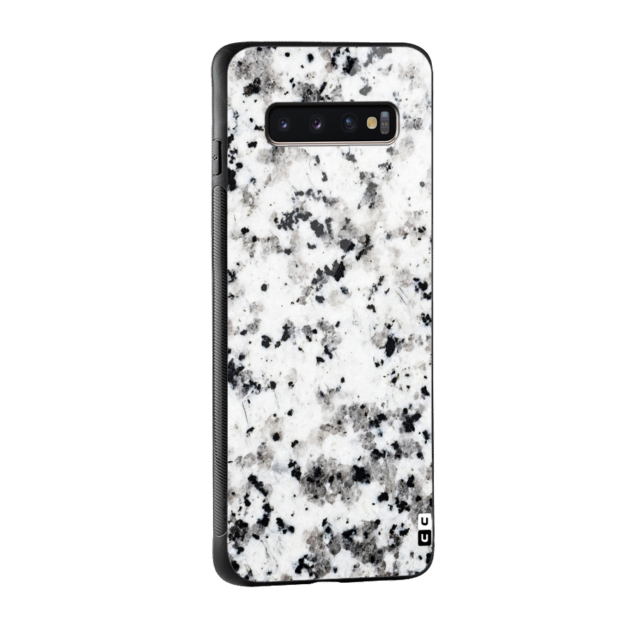 Charcoal Spots Marble Glass Back Case for Galaxy S10 Plus