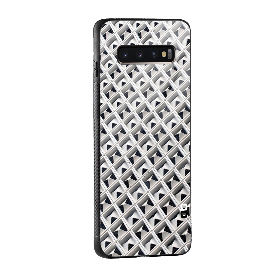 Check White Design Glass Back Case for Galaxy S10 Plus