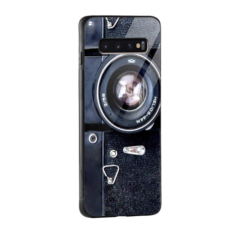 Classic Camera Glass Back Case for Galaxy S10 Plus