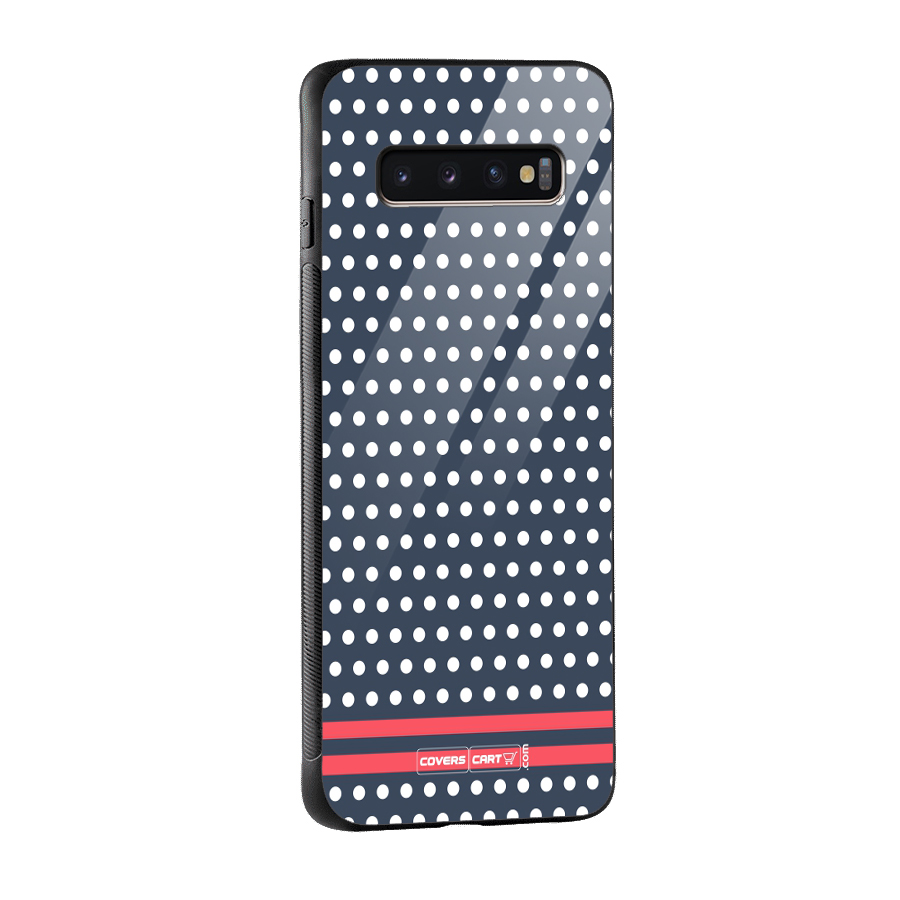 Classic Polka Dots Glass Back Case for Galaxy S10 Plus