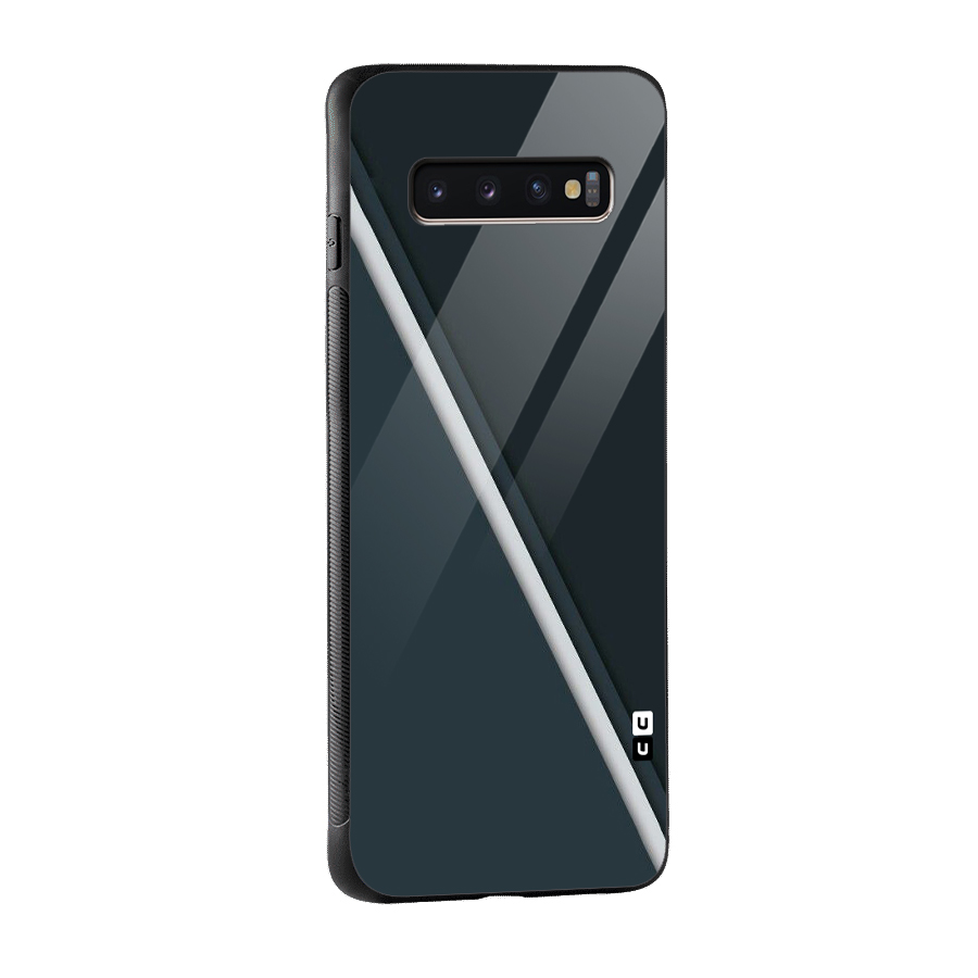 Classic Single Stripe Glass Back Case for Galaxy S10 Plus