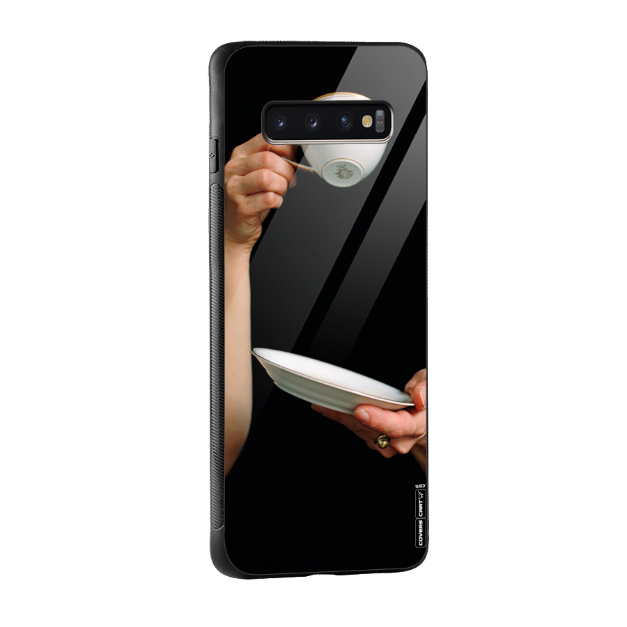 Classic Tea Cup Glass Back Case for Galaxy S10 Plus