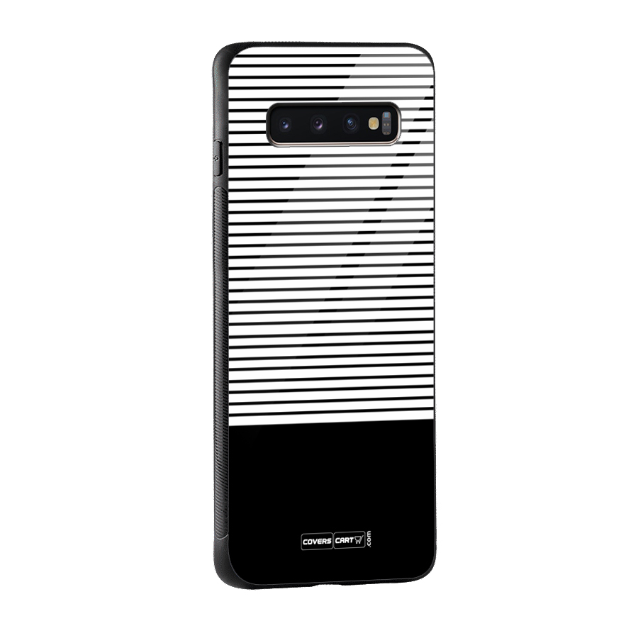 Classy Black Stripes Glass Back Case for Galaxy S10 Plus