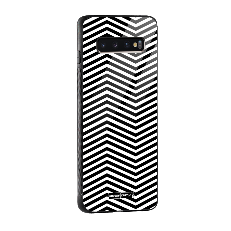 Classy Zig Zag Glass Back Case for Galaxy S10 Plus