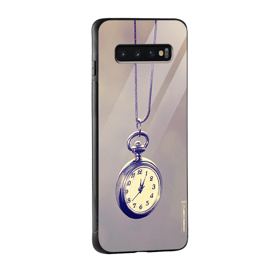 Clock Locket Glass Back Case for Galaxy S10 Plus