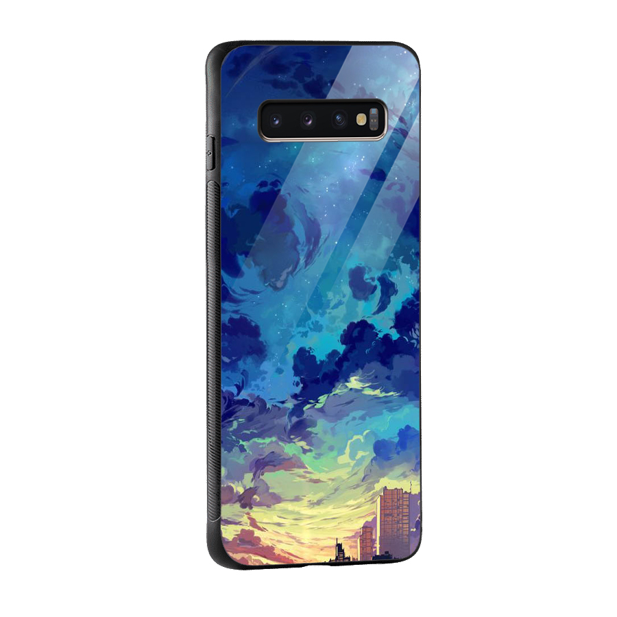 Cloud Art Glass Back Case for Galaxy S10 Plus