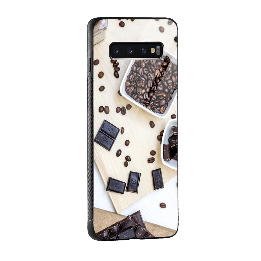 Coffee Beans and Chocolate Glass Back Case for Galaxy S10 Plus