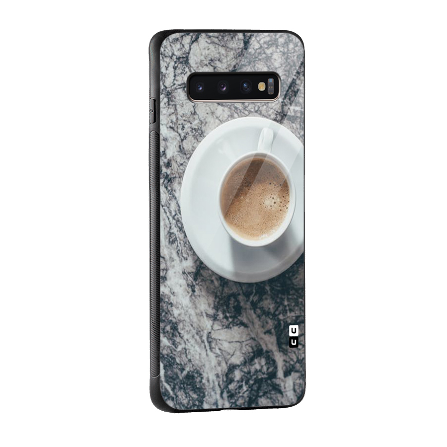 Coffee On Marble Glass Back Case for Galaxy S10 Plus