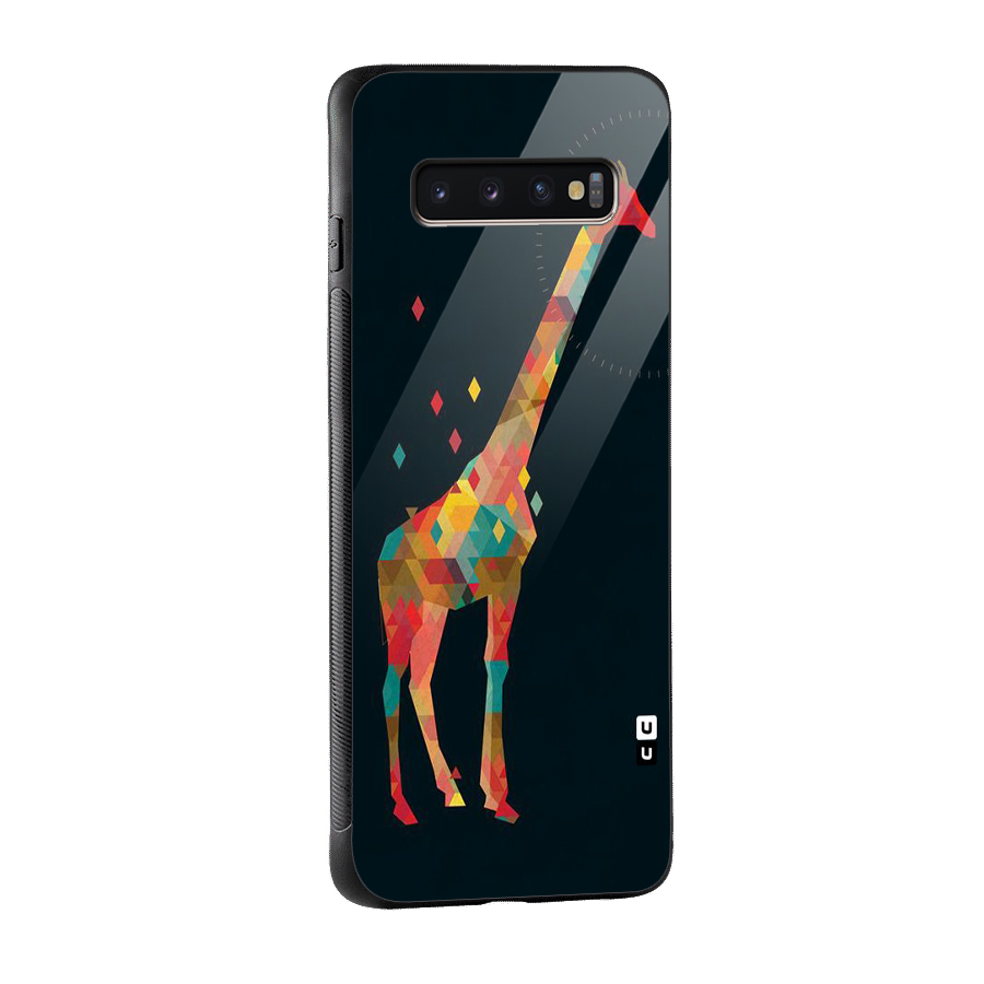 Colored Giraffe Glass Back Case for Galaxy S10 Plus