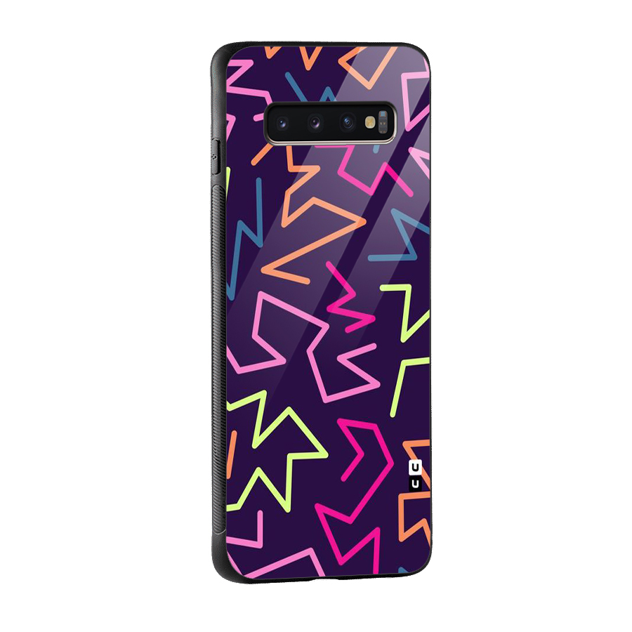 Colored Lines Glass Back Case for Galaxy S10 Plus