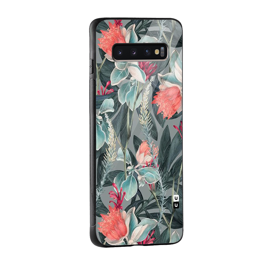 Colored Petals Glass Back Case for Galaxy S10 Plus