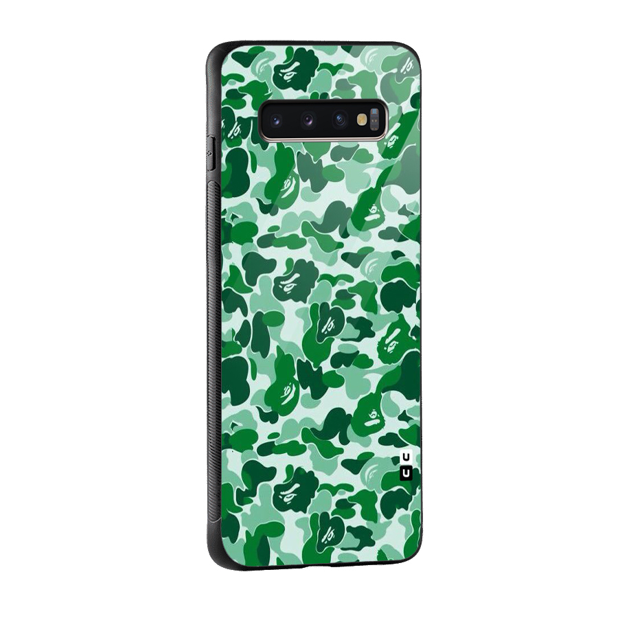 Colorful Camouflage Glass Back Case for Galaxy S10 Plus