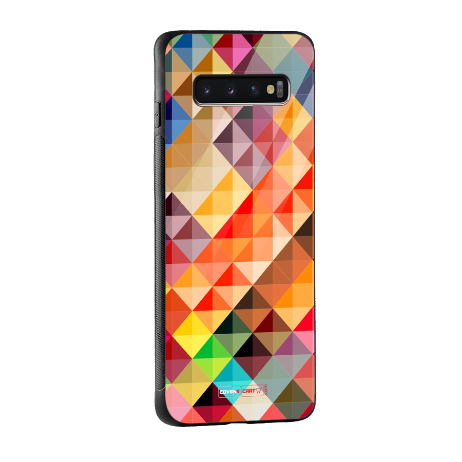 Colorful Cubes Glass Back Case for Galaxy S10 Plus