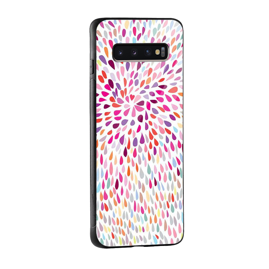 Colorful Decorative Pattern Glass Back Case for Galaxy S10 Plus