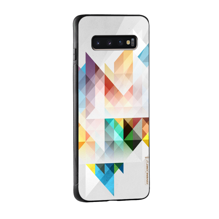 Colorful Geometric Art Glass Back Case for Galaxy S10 Plus
