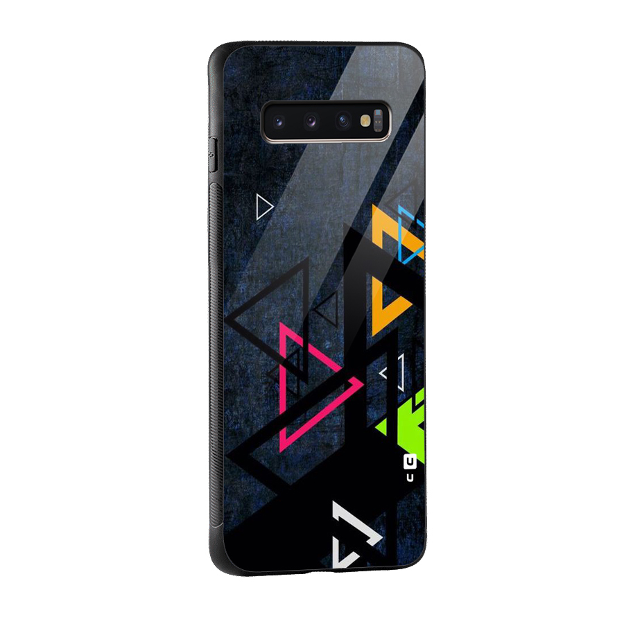 Coloured Triangles Glass Back Case for Galaxy S10 Plus
