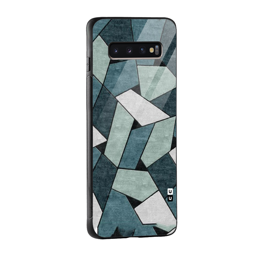 Concrete Green Abstract Glass Back Case for Galaxy S10 Plus