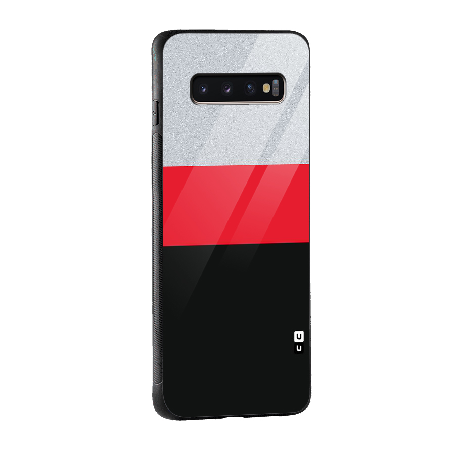 Cool Melange Stripe Glass Back Case for Galaxy S10 Plus