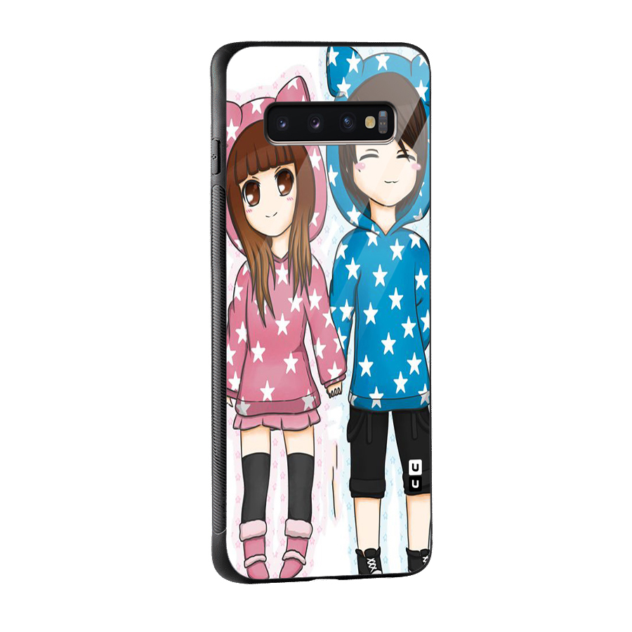 Couple In Stars Glass Back Case for Galaxy S10 Plus