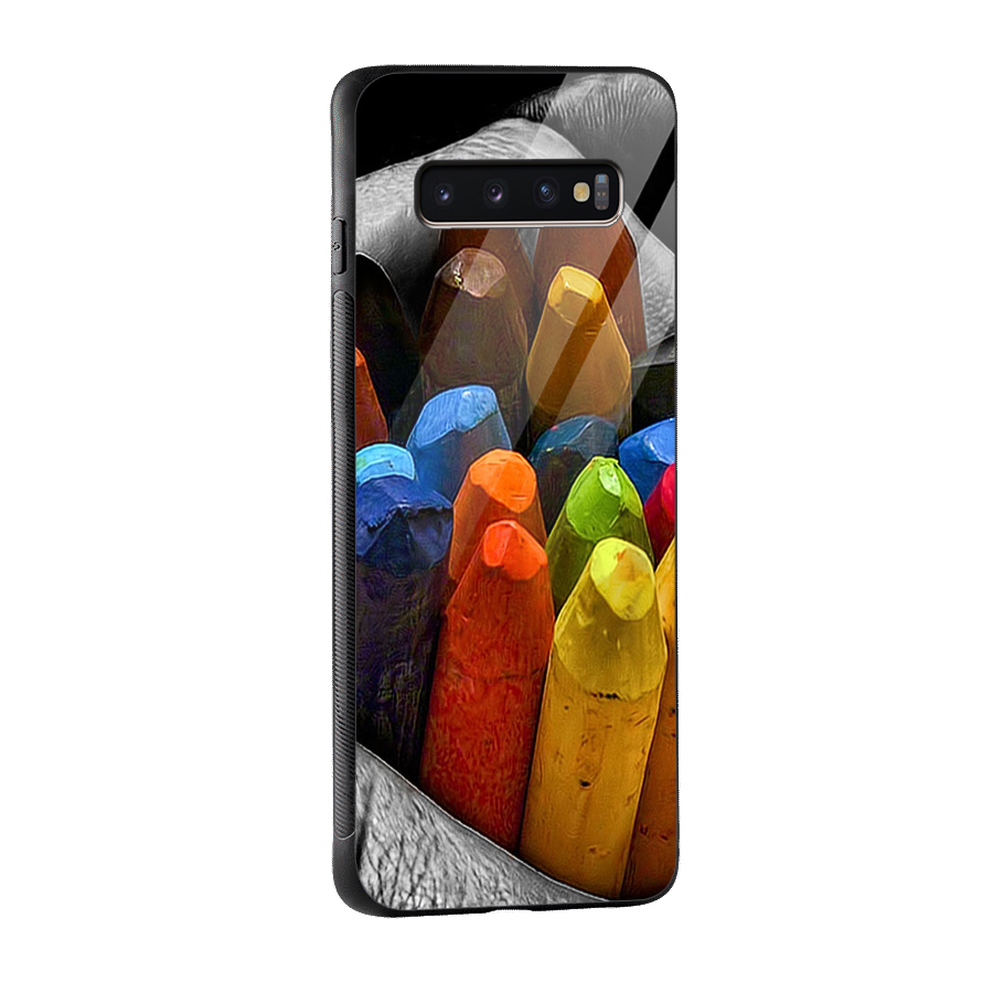 Crayons Beautiful Glass Back Case for Galaxy S10 Plus