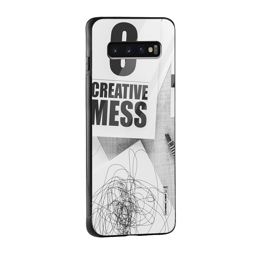 Creative Mess Glass Back Case for Galaxy S10 Plus