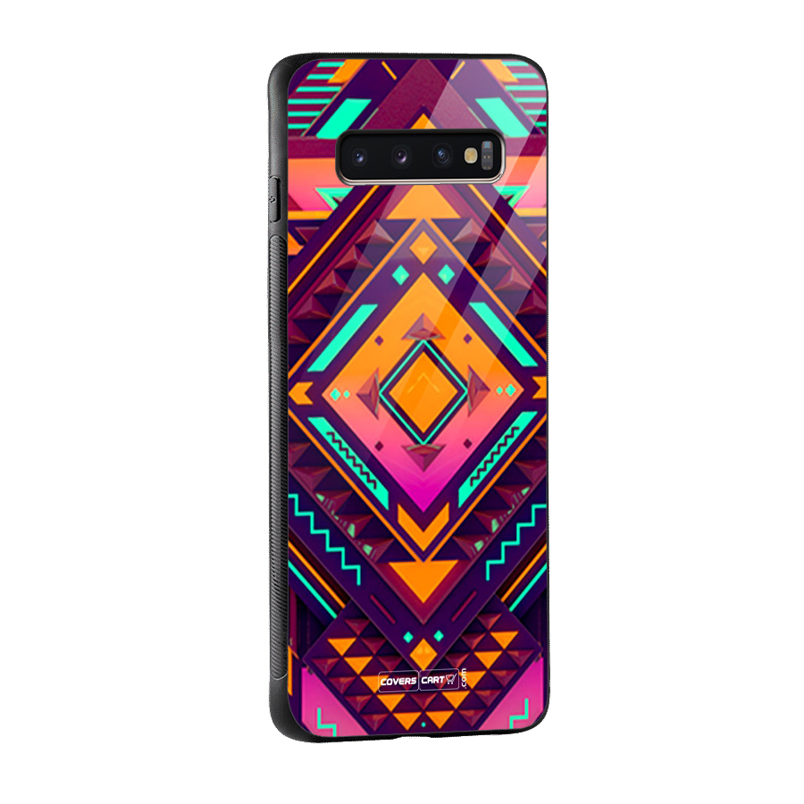 Creative Rhombus Glass Back Case for Galaxy S10 Plus