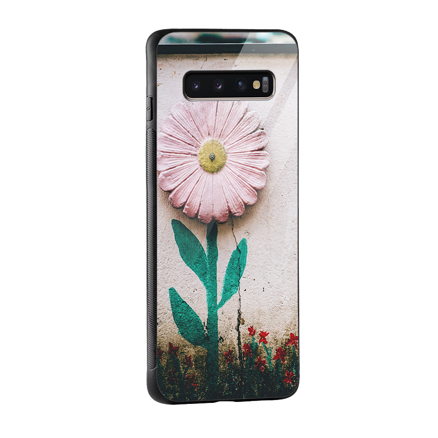 Creativity Flower Glass Back Case for Galaxy S10 Plus