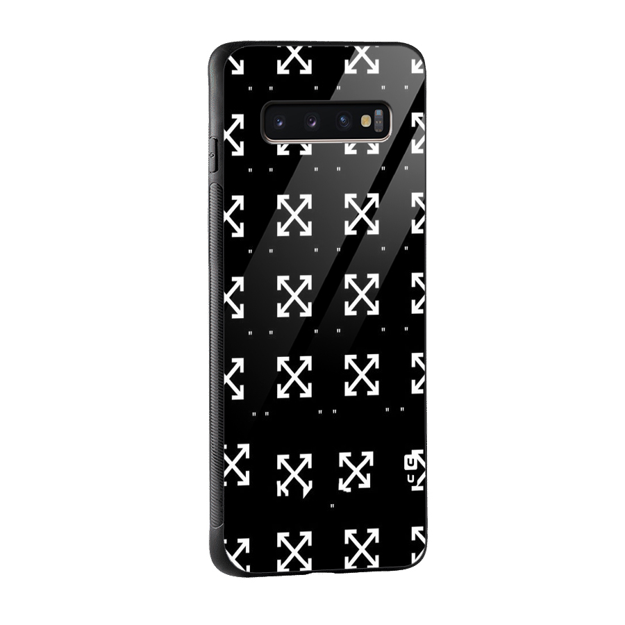 Cross Arrow Black Glass Back Case for Galaxy S10 Plus
