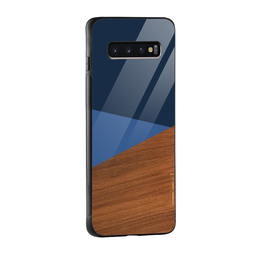 Crossed Lines Pattern Glass Back Case for Galaxy S10 Plus