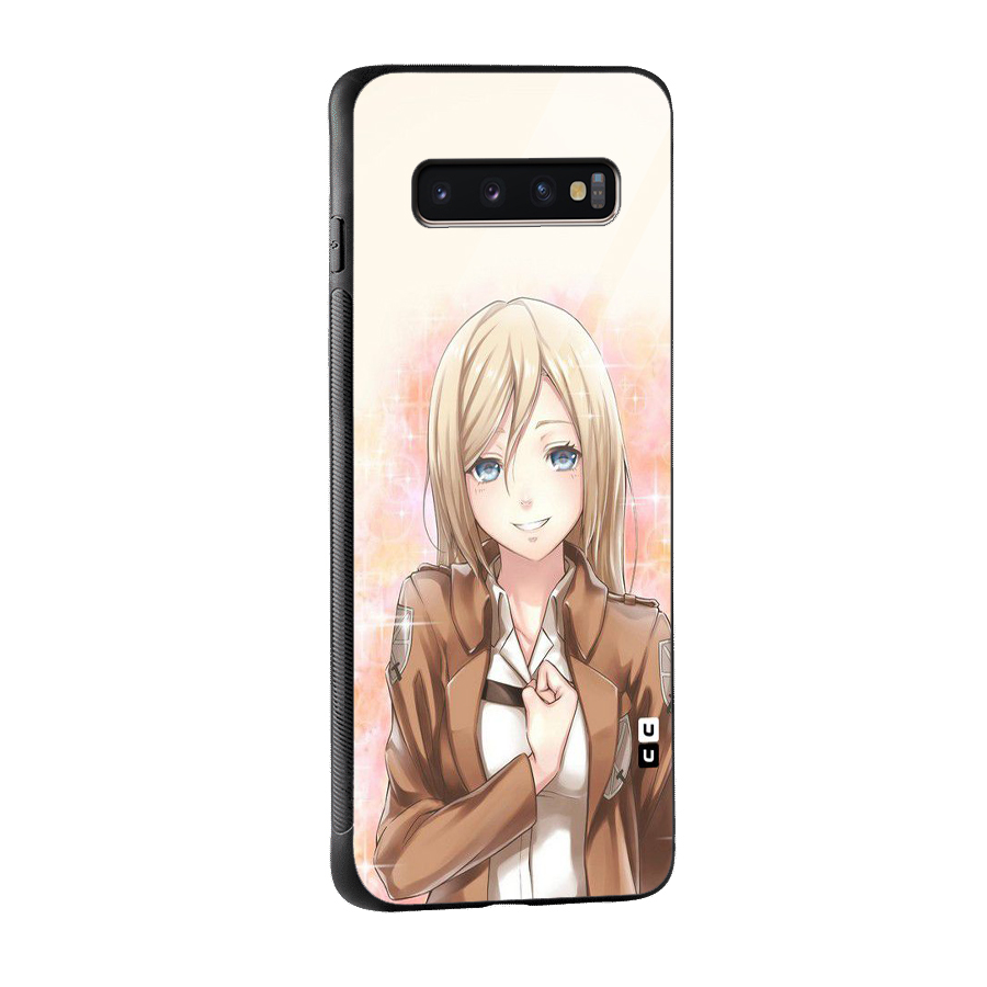 Cute Girl Art Glass Back Case for Galaxy S10 Plus